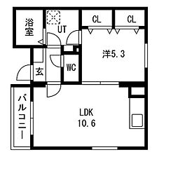 ユーミー矢場町 1LDKの間取図画像