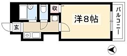 ハッピーヒル 1Kの間取図画像