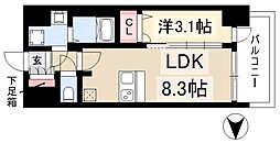 プレサンス栄フロント 1LDKの間取図画像