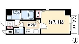 Z・R名駅 1Kの間取図画像