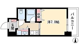 AXIS桜通内山 1Kの間取図画像