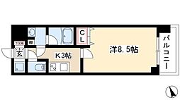 ルクレ新栄レジデンス 1Kの間取図画像
