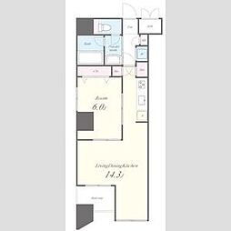 アモンフォンテーヌ 1LDKの間取図画像