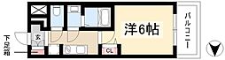 ディアレイシャス名古屋大須通 1Kの間取図画像