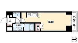 プレディアスタイル白川公園 ワンルームの間取図画像