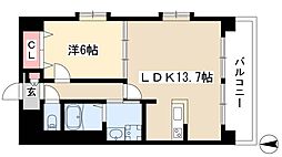 セントラルコート千代田 1LDKの間取図画像