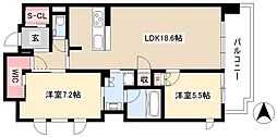 ジュネス清水 2LDKの間取図画像