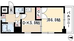 シャンポール大須 1DKの間取図画像