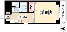 ウィング烏森 1DKの間取図画像