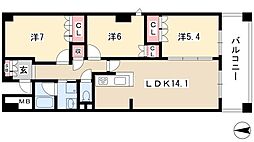 パークアクシス白壁 3LDKの間取図画像