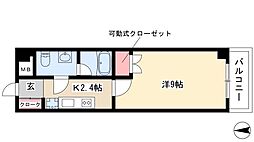 スクエア名駅南 1Kの間取図画像