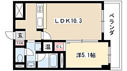 FS幅下 1LDKの間取図画像
