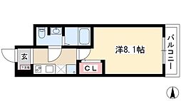 ヴェッセル幅下 1Kの間取図画像