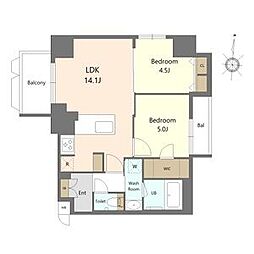S-RESIDENCE高岳bresa(ブレサ) 2LDKの間取図画像