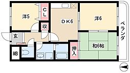 ハピネス細米 3DKの間取図画像