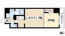 ダイワシティー大須 1LDKの間取図画像
