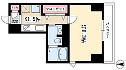 プレディアスタイル名古屋 1Kの間取図画像