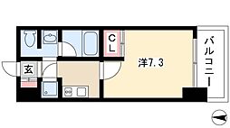 ライブコート泉 1Kの間取図画像