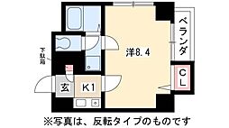 パックス今池 1Kの間取図画像