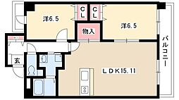 グレイス泉 2LDKの間取図画像