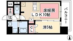 プレサンス栄フレイヤ 1LDKの間取図画像