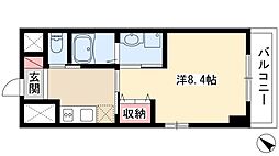 ブルーシャトー 1Kの間取図画像