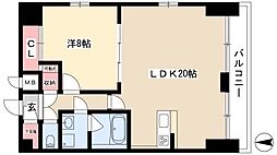 プレディアスタイル白川公園 1LDKの間取図画像