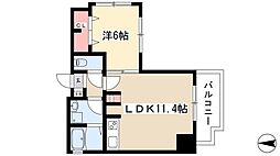 プリヴィアーレ金山 1LDKの間取図画像