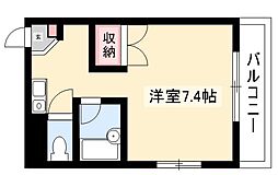 TOWNみやび 1Kの間取図画像
