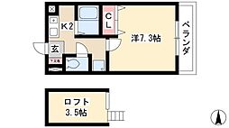 クレアールK・I 1Kの間取図画像