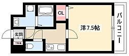シェルジェ中村日赤 1Kの間取図画像