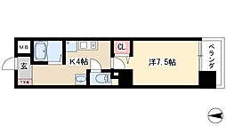 グレイス今池 1Kの間取図画像