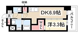 エステムコート名古屋新栄Vラポール 1DKの間取図画像