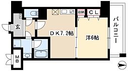 コンセール葵 1DKの間取図画像