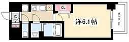 プレサンス広小路通葵 1Kの間取図画像