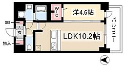 プレサンス錦通THE葵 1LDKの間取図画像