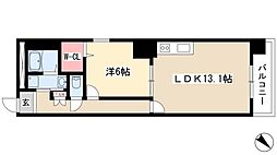 ディアコート千早 1LDKの間取図画像