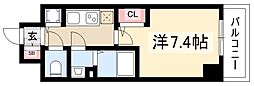 エスリード新栄グランラグジェ 1Kの間取図画像