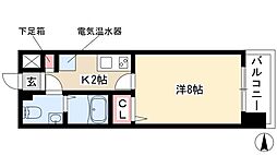 プレサンスmiu新栄 ワンルームの間取図画像