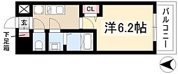 名古屋市中村区亀島2丁目マンション 1Kの間取図画像