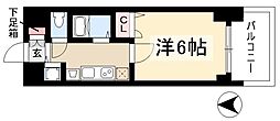 プレサンス名古屋STATIONアブソリュート 1Kの間取図画像