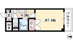 シャンポール大須 1Kの間取図画像