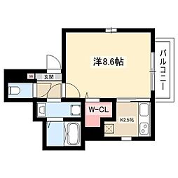ユノディエール本陣 1Kの間取図画像