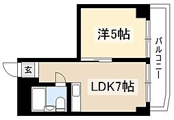 チサンマンション名古屋第3 1DKの間取図画像