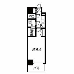 エスリード泉プレステージ 1Kの間取図画像
