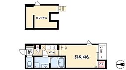 フルジュア本陣 1Kの間取図画像
