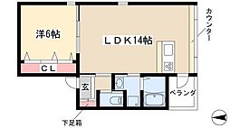 SANSISTA 1LDKの間取図画像