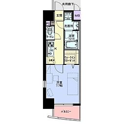 ソレアード 1Kの間取図画像