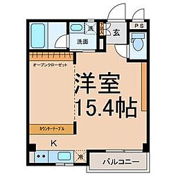 ブローバルコート名西 ワンルームの間取図画像