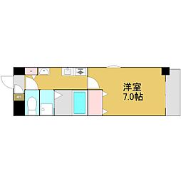 ヴェルディー橘 1Kの間取図画像